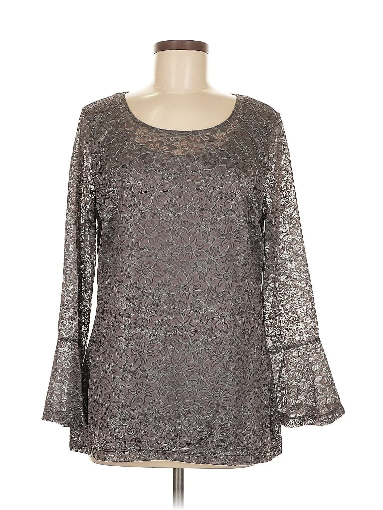 Isaac Mizrahi LIVE! Gray 3/4 Sleeve Top Size M - photo 1