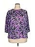 Cathy Essentials Purple 3/4 Sleeve T-Shirt Size 2X - photo 1