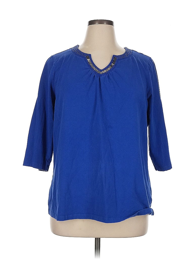 Pre-owned D&co. 3/4 Sleeve Blouse In Blue