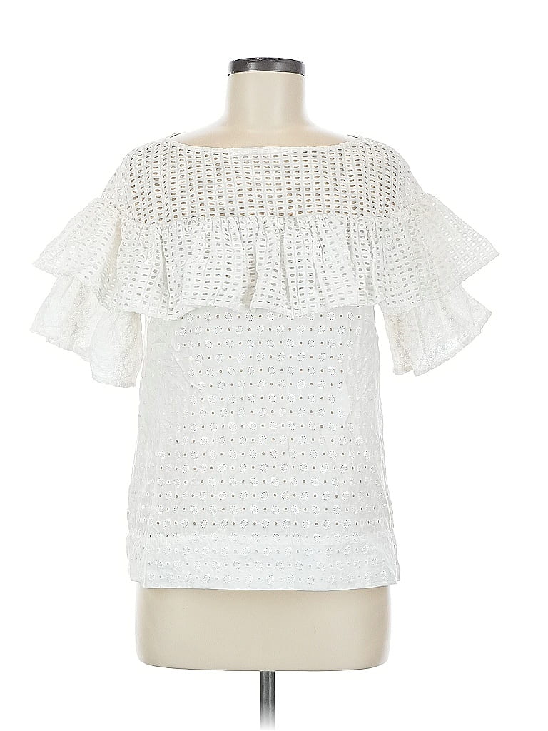 J.Crew Collection 100% Cotton White 3/4 Sleeve Blouse Size 8 - photo 1