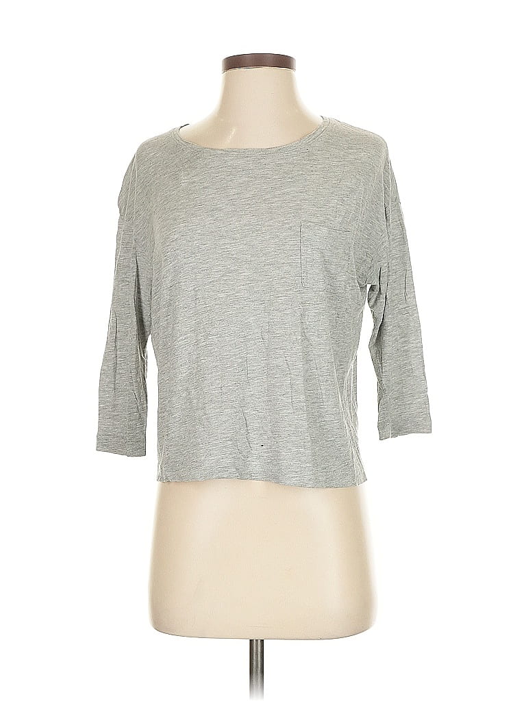 Pre-owned Vince 3/4 Sleeve Top Gray Boatneck Tops