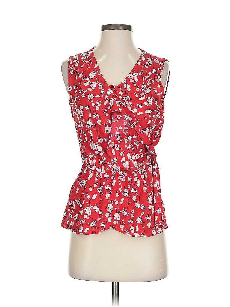 Pre-owned Max Studio Sleeveless Blouse In Red