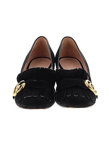 Gucci Suede Marmont Fringe Heels (view 2)
