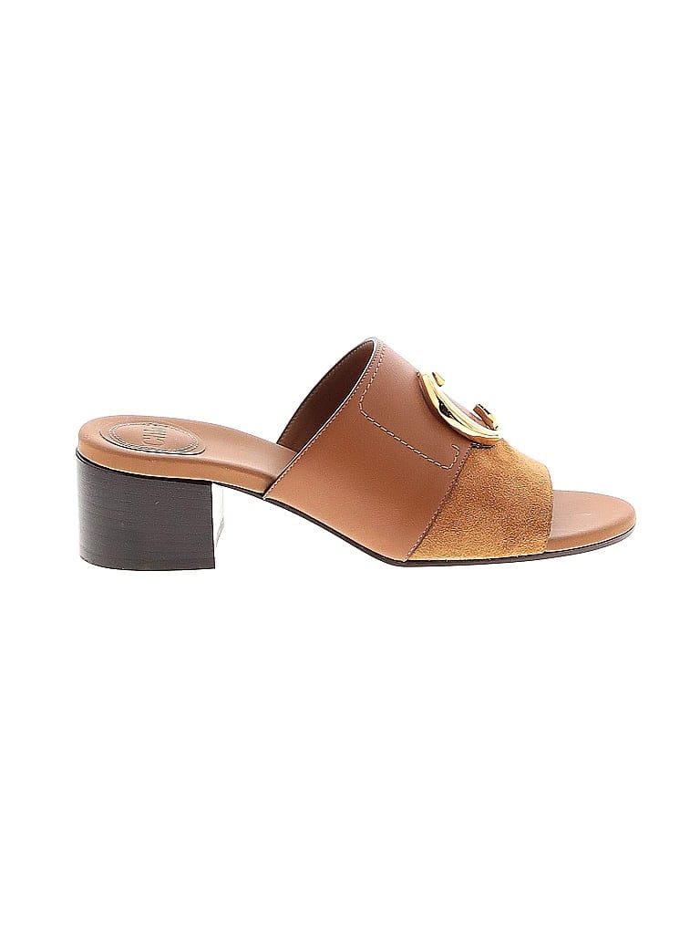 Chloé 100% Leather Brown C Mules Size EU 39 - photo 1