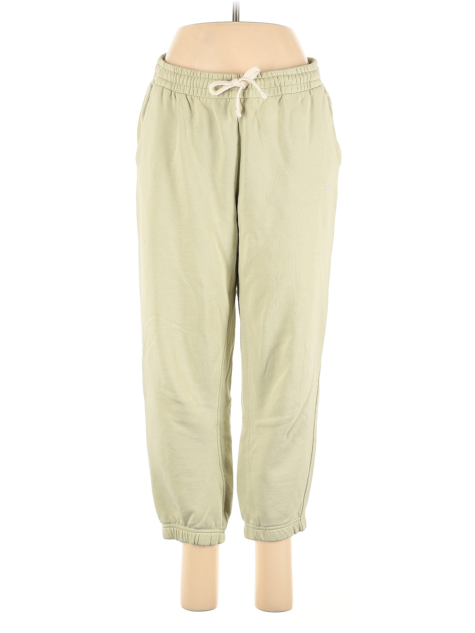 Everlane 100% Cotton Solid Green Teal Casual Pants Size M