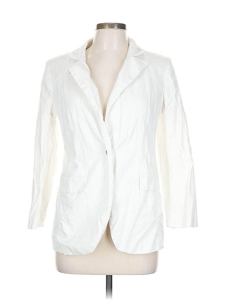 Pre-owned Banana Republic Factory Store Blazer Jacket In White