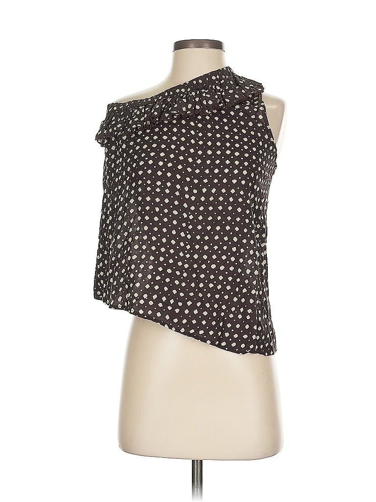 Pre-owned Assorted Brands Tank Top Black One Shoulder Neckline Tops