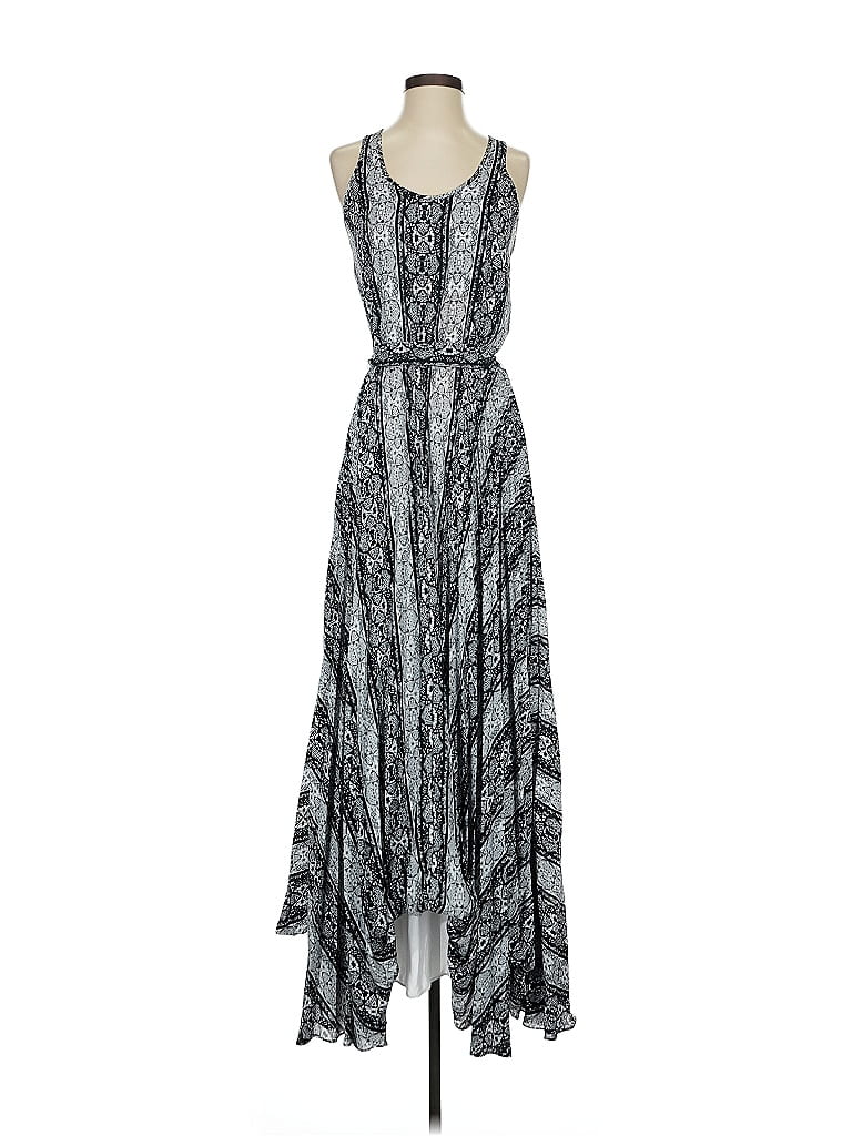 Cache 100% Polyester Paisley Gray Casual Dress Size 2 - photo 1