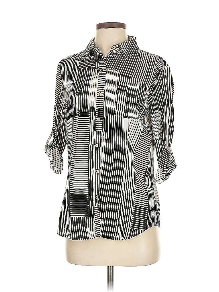 Pre-owned Calvin Klein 3/4 Sleeve Blouse In Gray