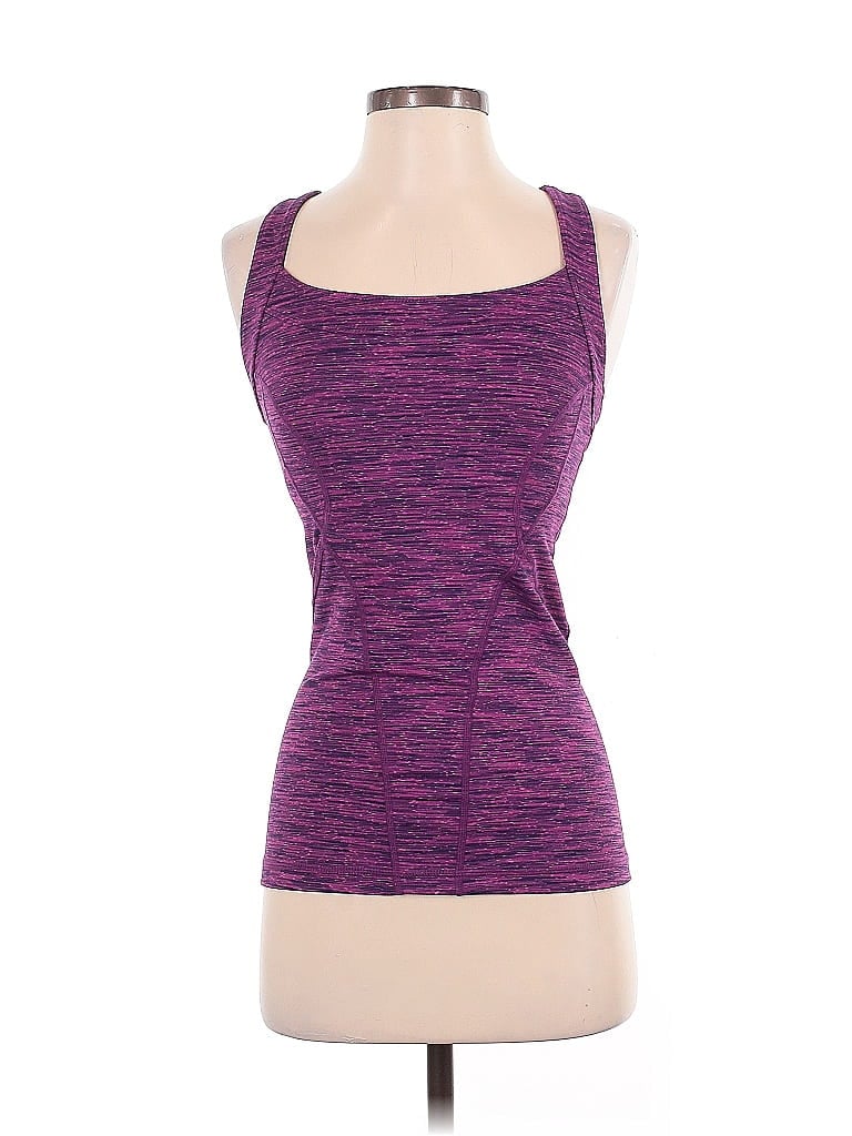 Pre-owned Zella Tank Top Purple Strapless Neckline Tops