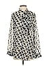 TY-LR Houndstooth Silver Long Sleeve Blouse Size S - photo 1