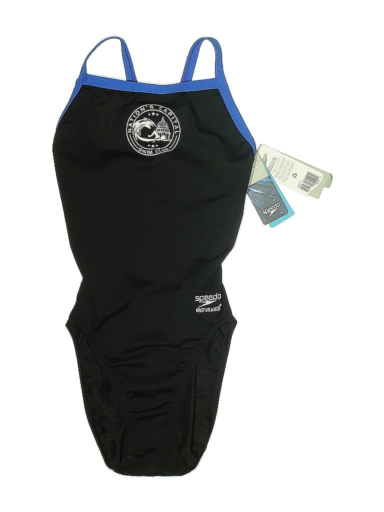 Speedo Graphic Black One Piece Swimsuit Size XXS - photo 1