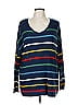 Natural Reflections 100% Acrylic Stripes Blue Pullover Sweater Size M - photo 1