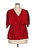 Daytrip 100% Polyester Red Short Sleeve Blouse Size XXL - photo 1