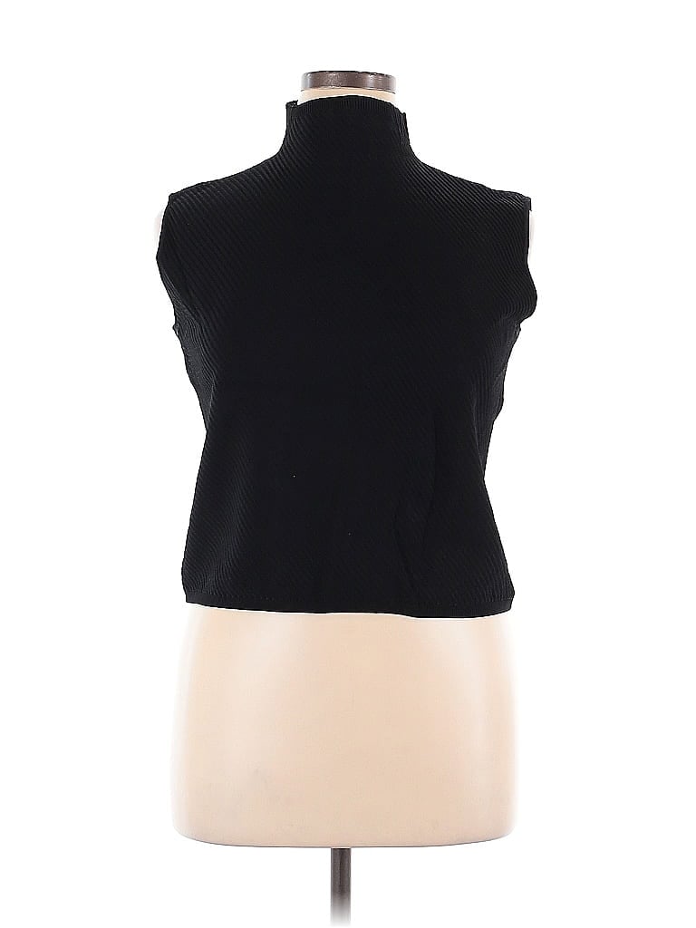 Linda Allard Ellen Tracy Black Sleeveless Top Size 0X - photo 1