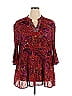 Catherines 100% Polyester Burgundy 3/4 Sleeve Blouse Size 2X - photo 1