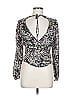 Lush 100% Polyester Black Long Sleeve Blouse Size L - photo 1