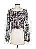 Lush 100% Polyester Black Long Sleeve Blouse Size L - photo 2