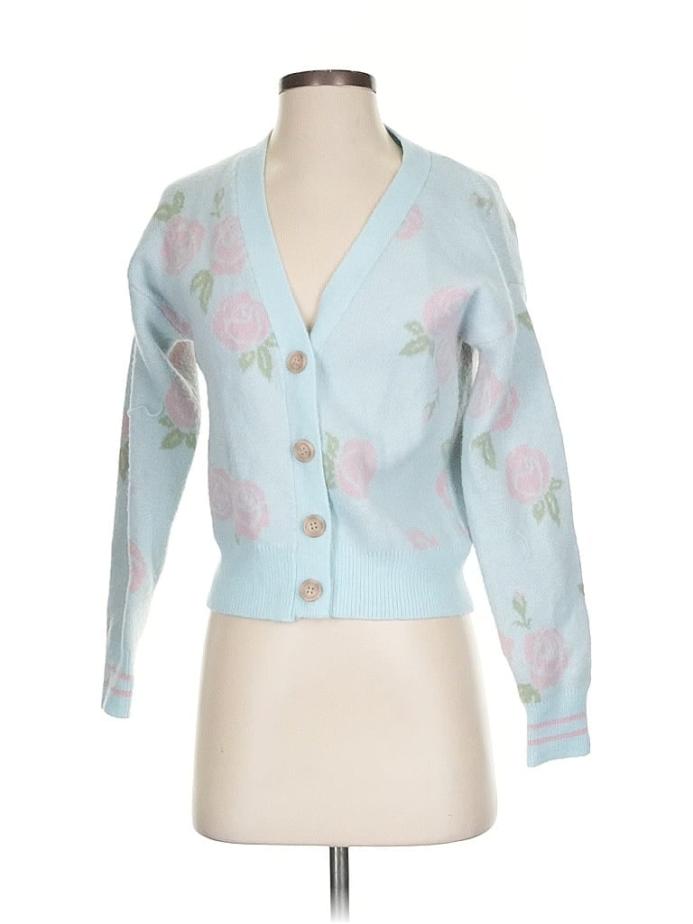 Pre-owned Celebrity Pink Cardigan Sweater In Blue