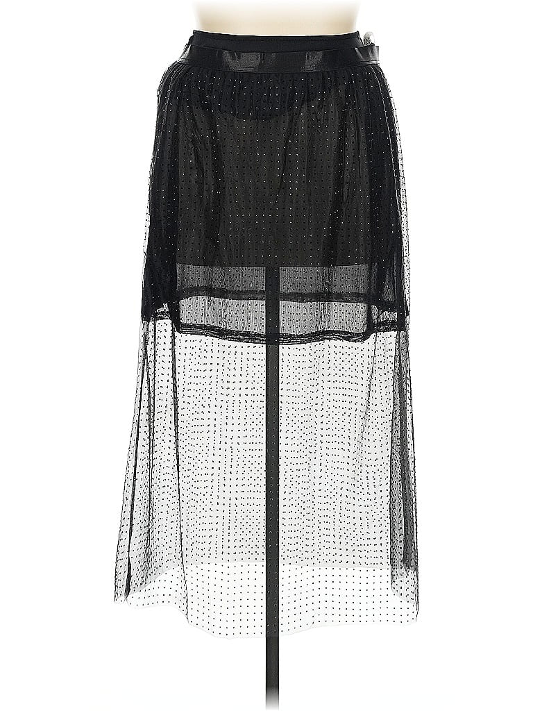 ELOQUII 100% Polyester Polka Dots Black Casual Skirt Size 14 - photo 1