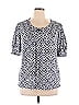 Notations Blue Short Sleeve Blouse Size XL - photo 1