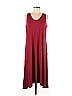 LOGO by Lori Goldstein Solid Burgundy Casual Dress Size M - photo 1