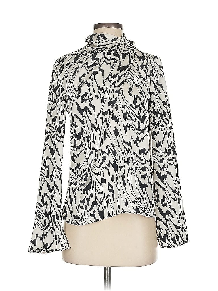 Pre-owned H&m Long Sleeve Blouse In White