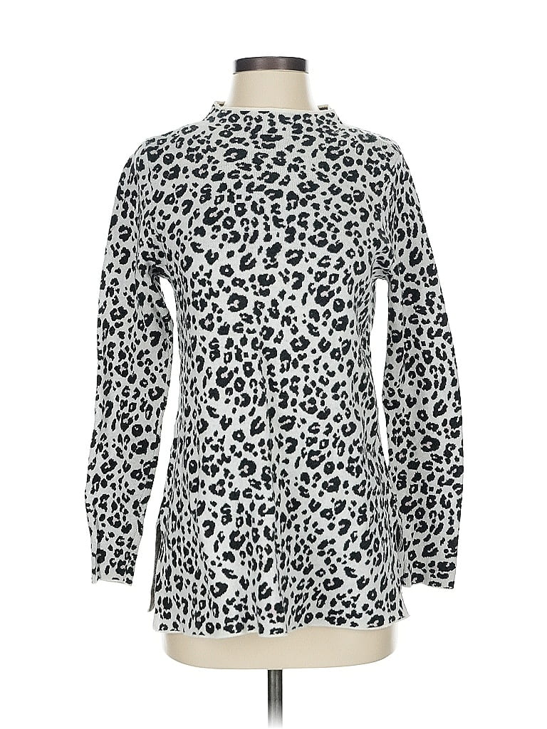 Pre-owned Ann Taylor Loft Pullover Sweater In Silver