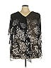 Catherines 100% Polyester Black 3/4 Sleeve Blouse Size 3X - photo 1