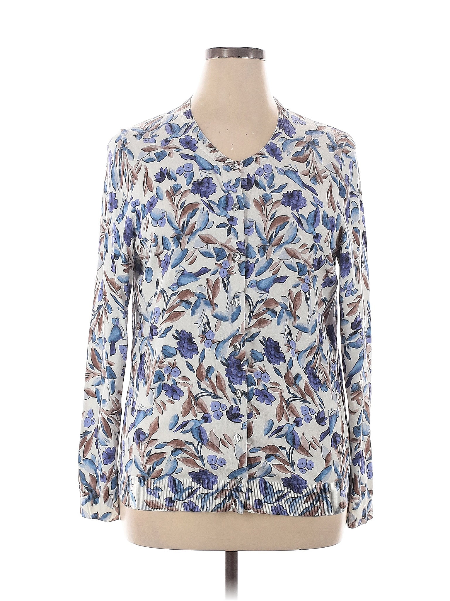 Karen Scott Blue Cardigan Size XL