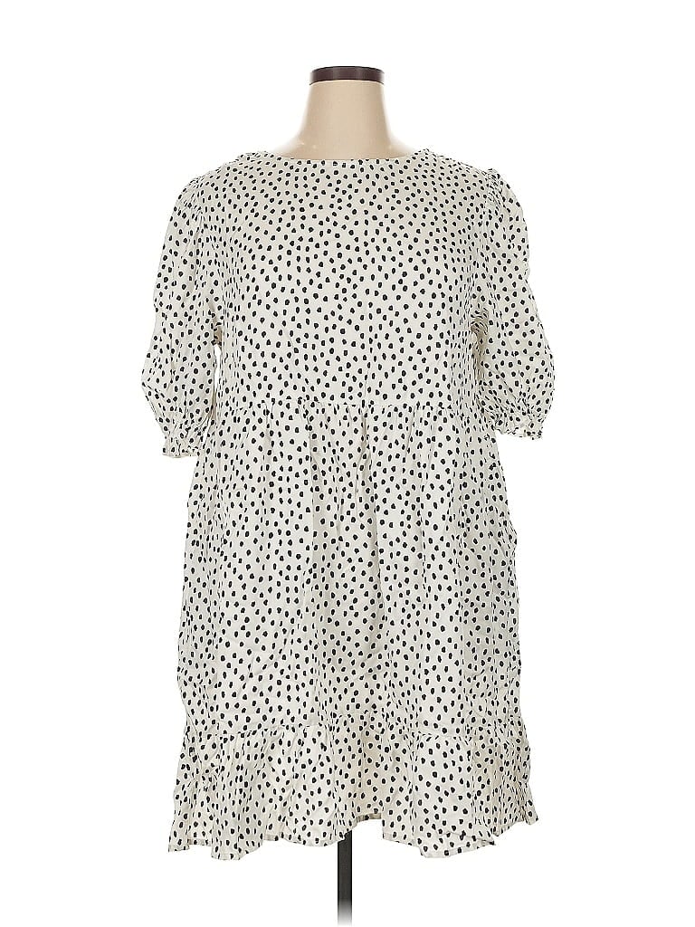 The Drop 100% Tencel Polka Dots Ivory Casual Dress Size XL - photo 1