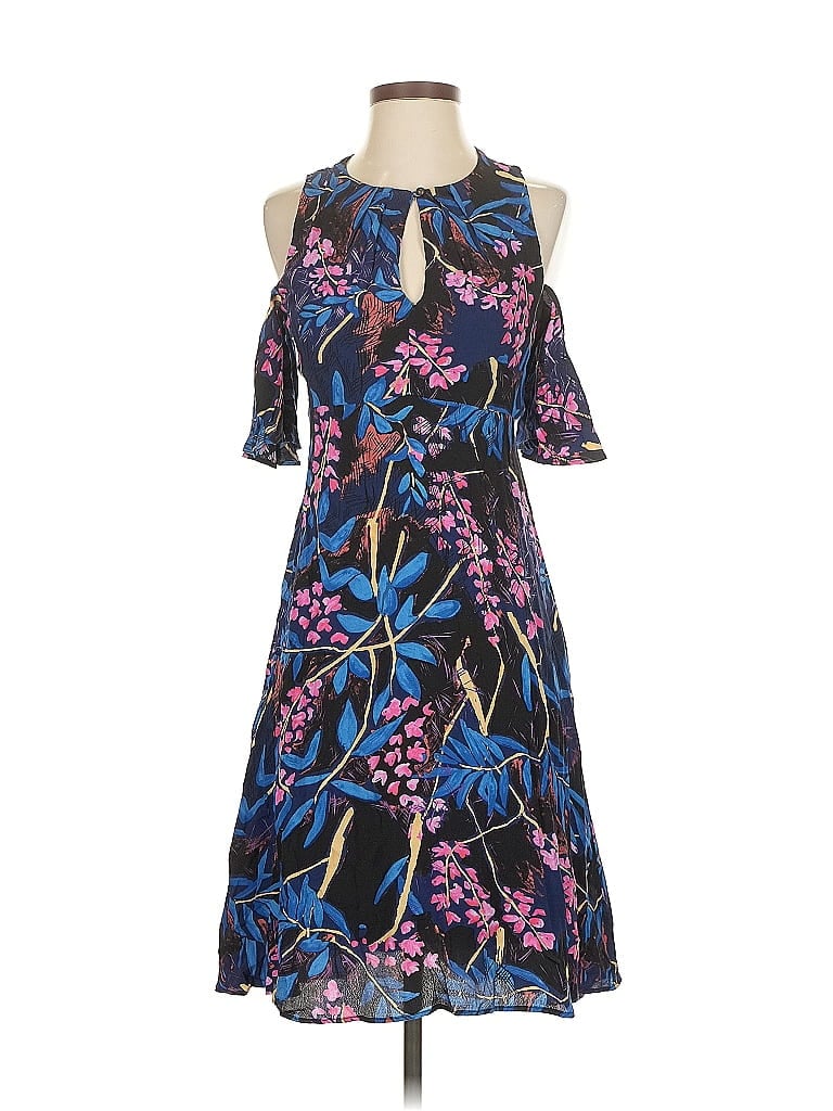 Maeve 100% Viscose Rayon Print Blue Cocktail Dress Size 0 - photo 1
