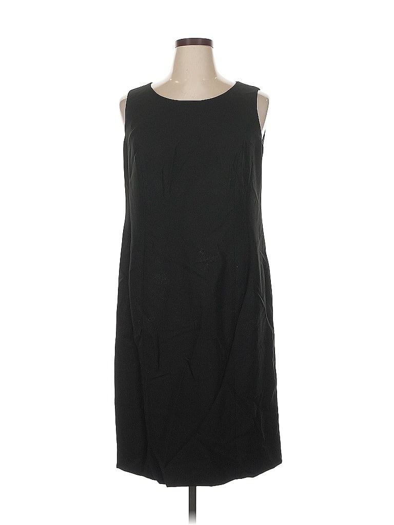 Kasper 100% Polyester Solid Black Casual Dress Size 14 - photo 1