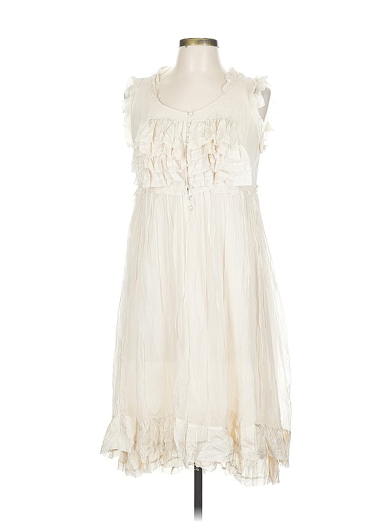 Robert Rodriguez 100% Silk Ivory Cocktail Dress Size 10 - photo 1