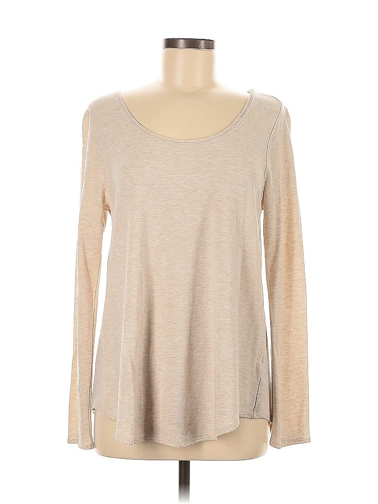 Calypso St. Barth Tan Ivory Long Sleeve T-Shirt Size M - photo 1