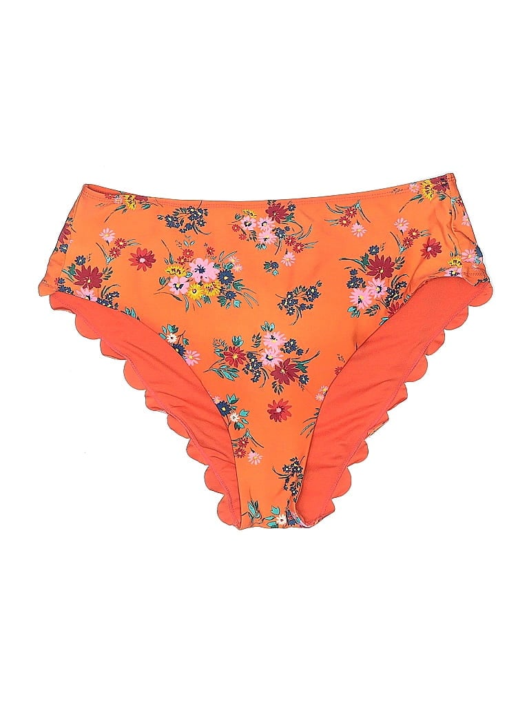 Xhilaration Floral Orange Swimsuit Bottoms Size XL - photo 1