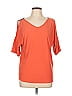 Carmen Carmen Marc Valvo Orange 3/4 Sleeve T-Shirt Size L - photo 1