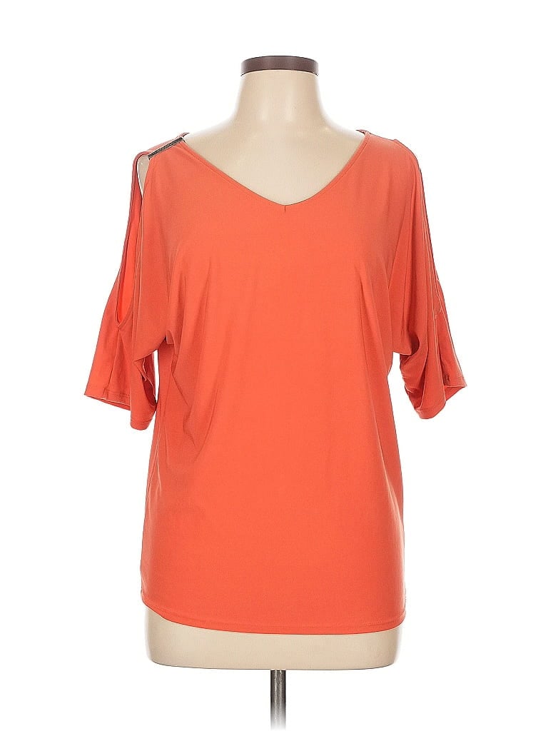 Carmen Carmen Marc Valvo Orange 3/4 Sleeve T-Shirt Size L - photo 1