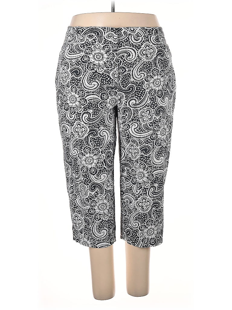 White Stag Paisley Gray Black Casual Pants Size 20 - photo 1