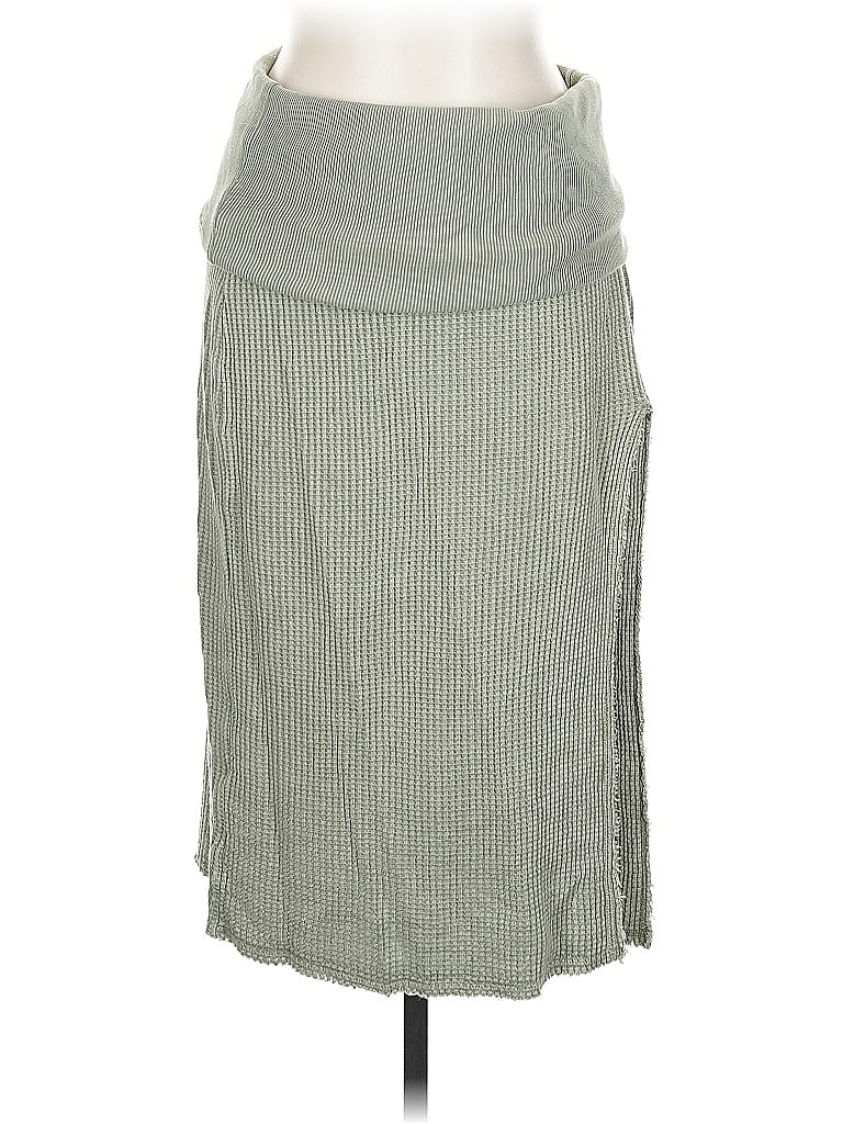 FP One 100% Cotton Gray Green Casual Skirt Size L - photo 1