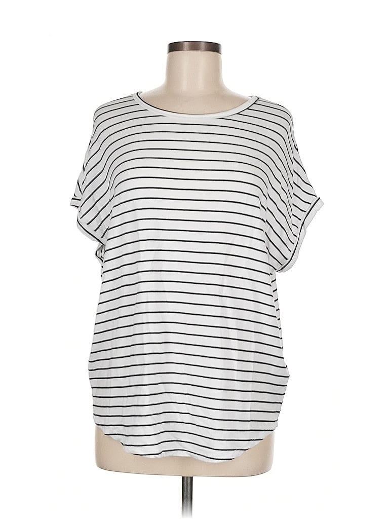 Buffalo by David Bitton Stripes White Short Sleeve T-Shirt Size M - photo 1