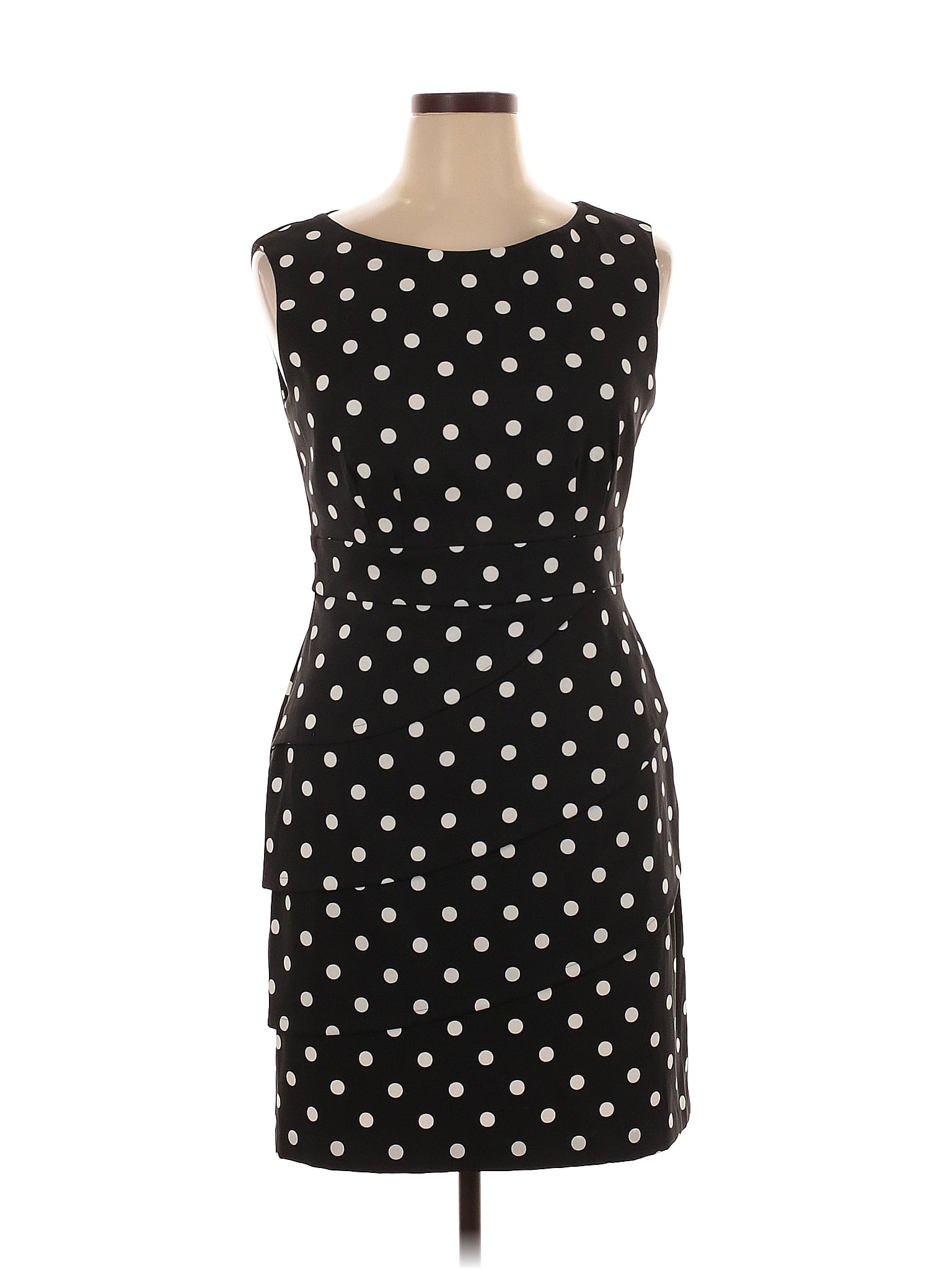 Connected Apparel Polka Dots Black Cocktail Dress Size 14