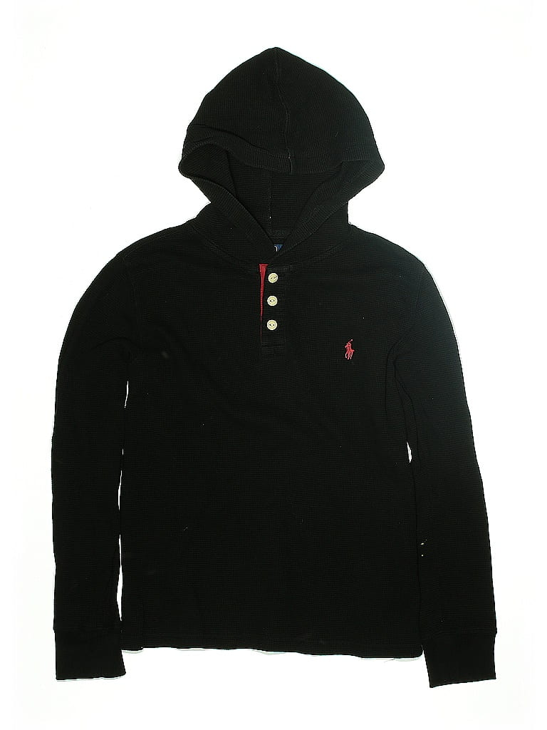 Polo by Ralph Lauren 100% Cotton Black Long Sleeve Polo Size 10 - 12 - photo 1