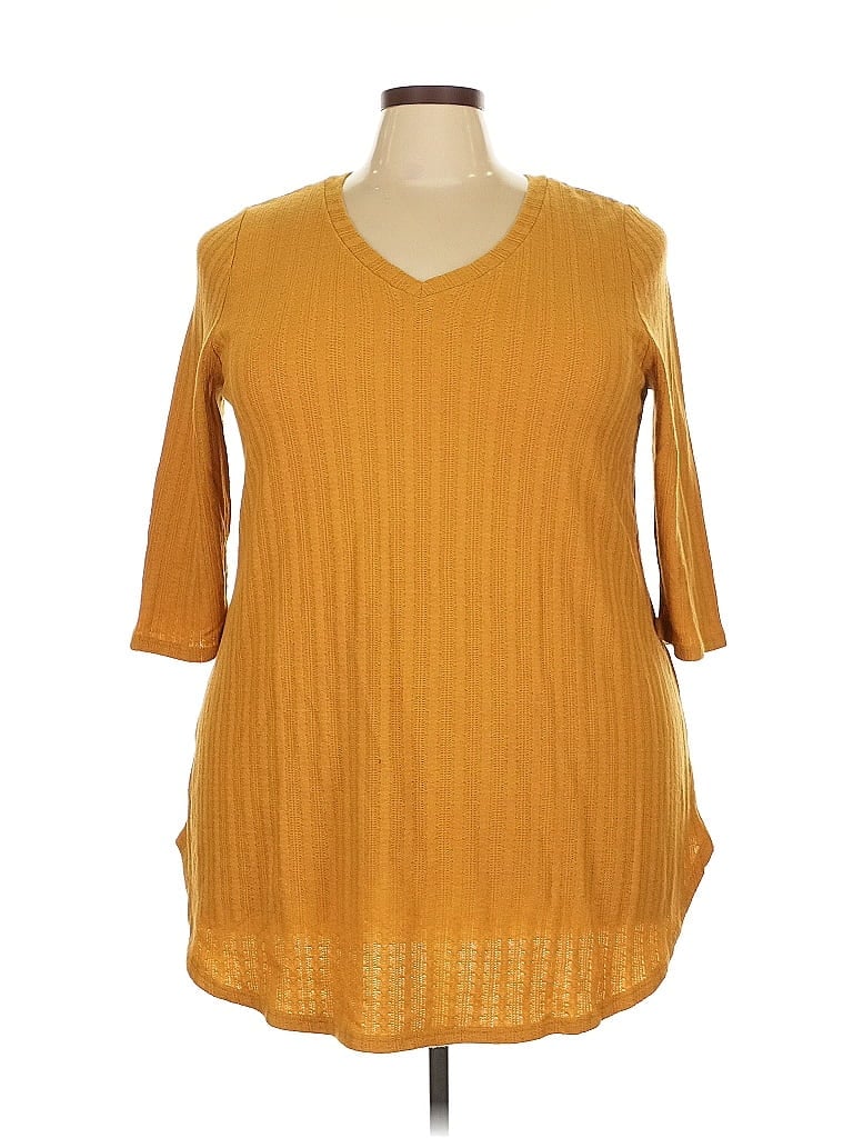 Honeyme Gold 3/4 Sleeve Top Size 3X - photo 1