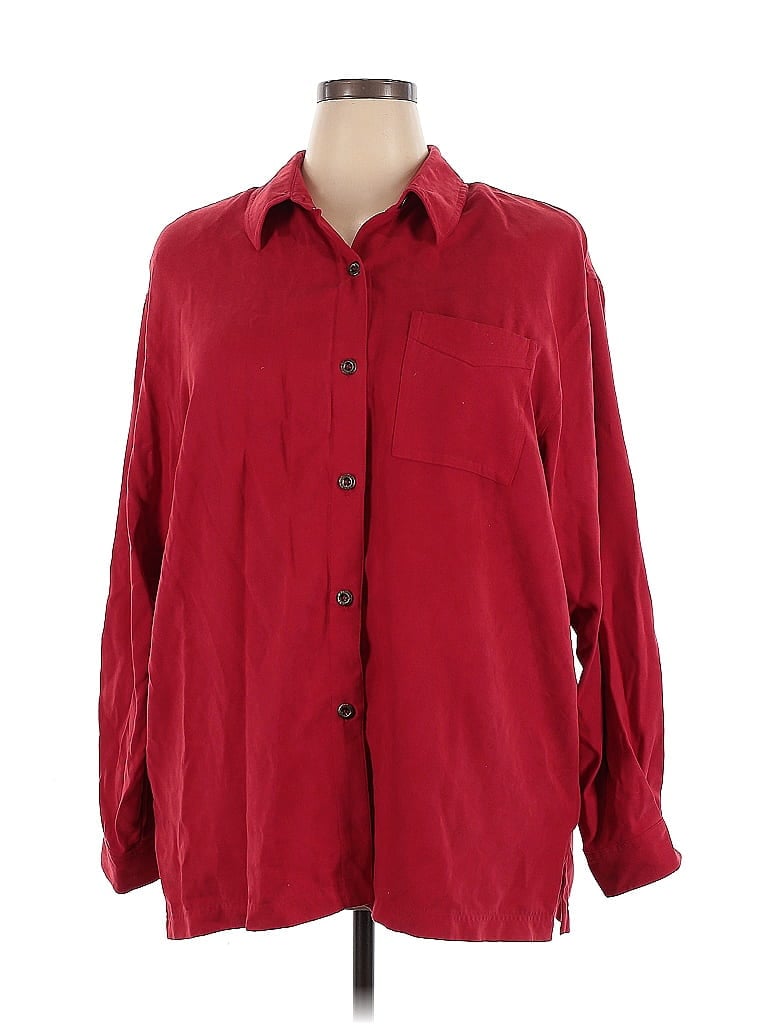 Alfred Dunner 100% Polyester Burgundy Long Sleeve Blouse Size 20 - photo 1