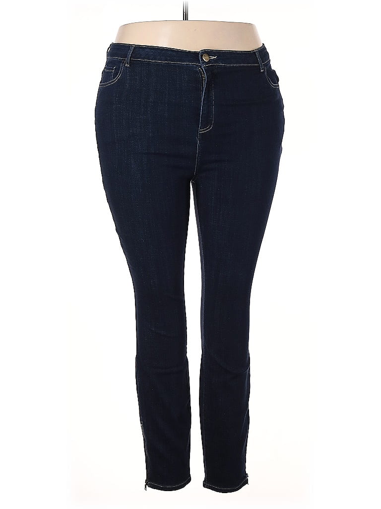 LOGO by Lori Goldstein Solid Blue Jeggings Size 20 - photo 1