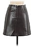 Sunday Best 100% Polyurethane Black Brown Faux Leather Skirt Size 00 - photo 2