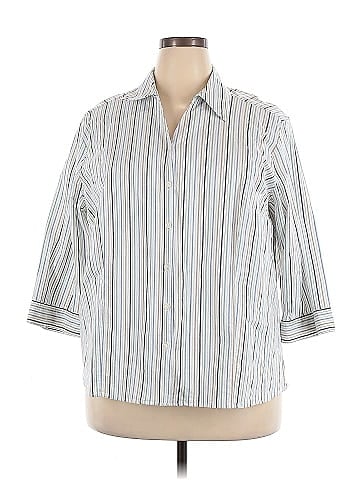 Karen Scott Sport 3/4 Sleeve Button-Down Shirt (view 1)