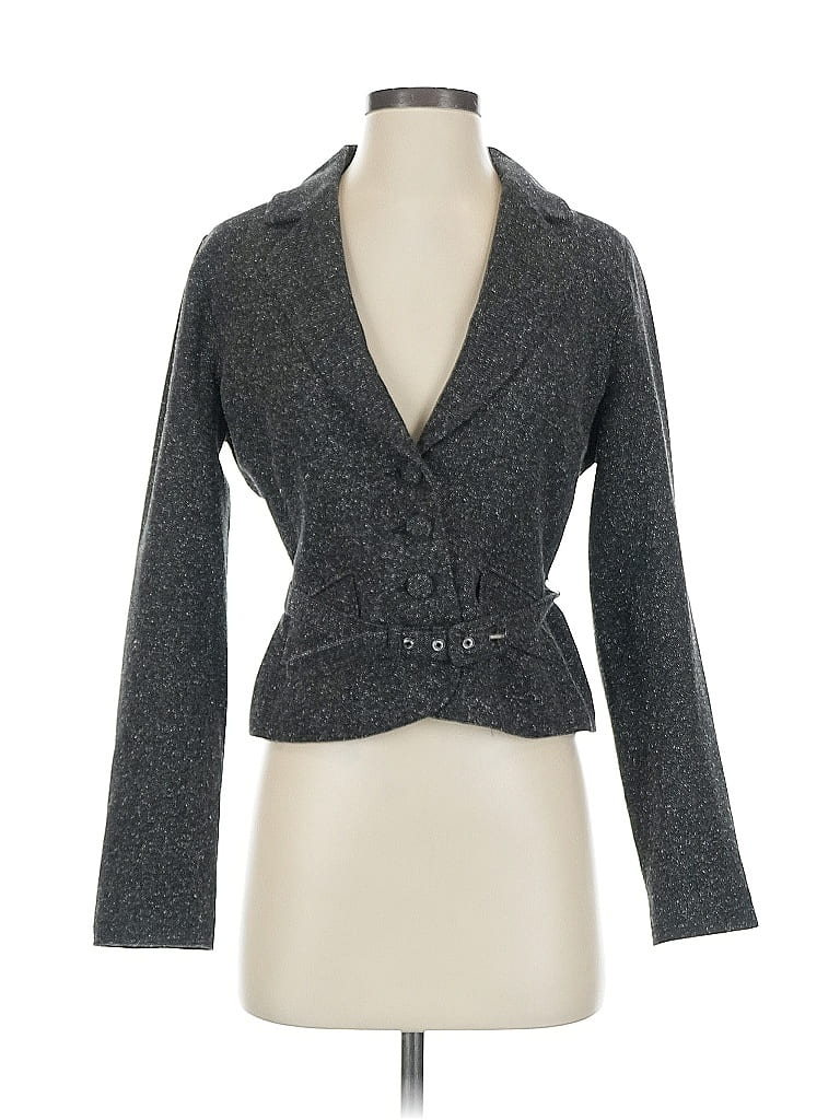 Guess Jeans 100% Polyester Tweed Gray Blazer Size S - photo 1