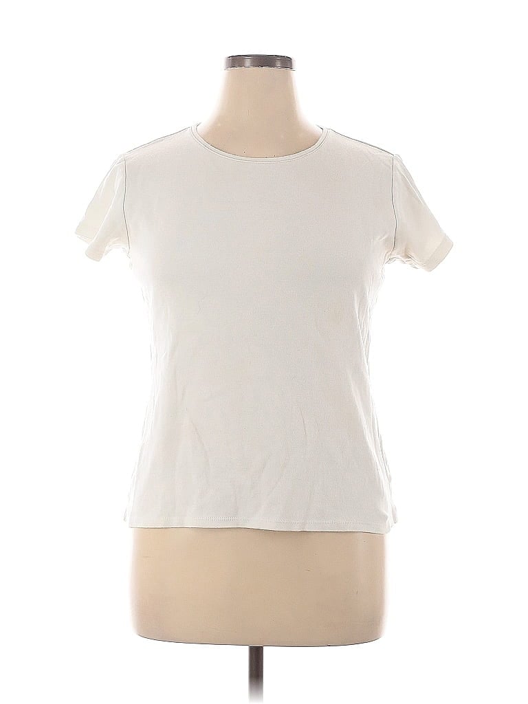 Click to view more detailed imagery on our partner's website Pre-owned Coldwater Creek Short Sleeve T-shirt In White